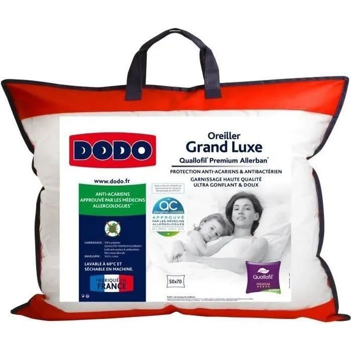 DODO Oreiller Grand luxe Quallofil Allerban 50x70cm-0