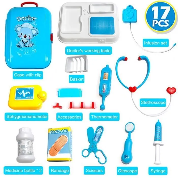 Kit Docteur Trousse de Médecin Jouets d'imitation Malette Docteur-1