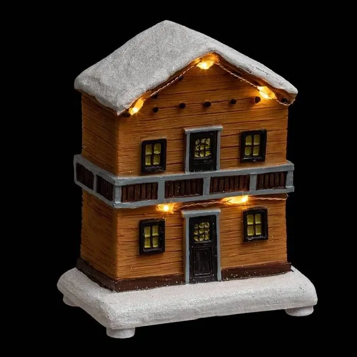 Village de Noël - Feeric - Chalet lumineux - 4 LED - Fonctionne à piles - Intérieur-1