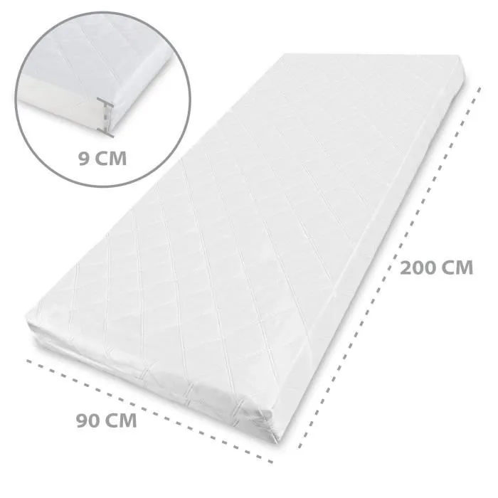 Matelas bébé lit de voyage matelas 200 x 90 x 9 cm matelas de voyage pour lit bébé matelas en mousse matelas enfant-1