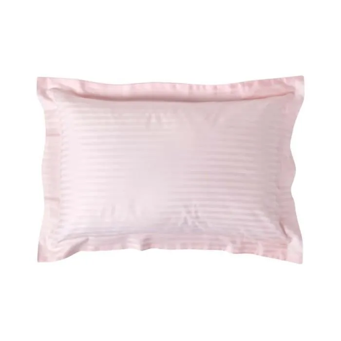 Taie d'oreiller en satin de coton égyptien Rose 330 fils-0