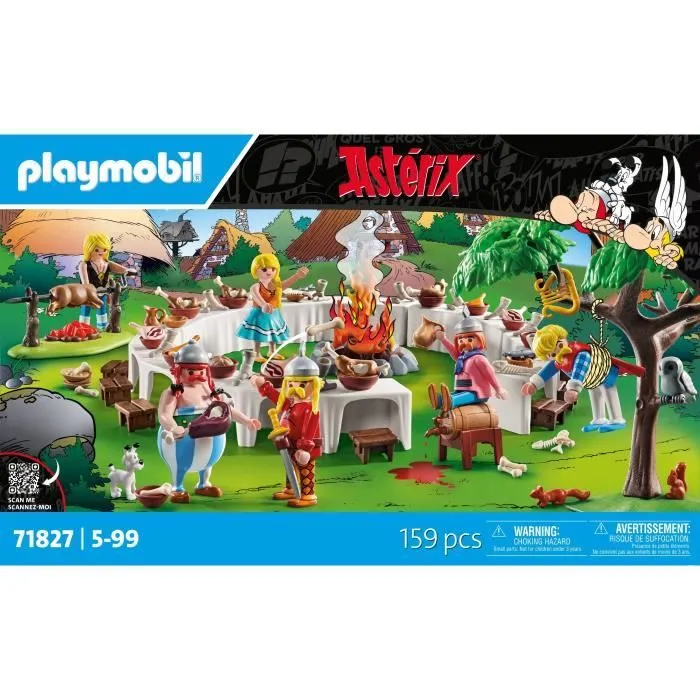PLAYMOBIL 71827 Le banquet du village et personnage, Astérix, Personnages de la BD Astérix, 159 pièces, Dès 5 ans-6