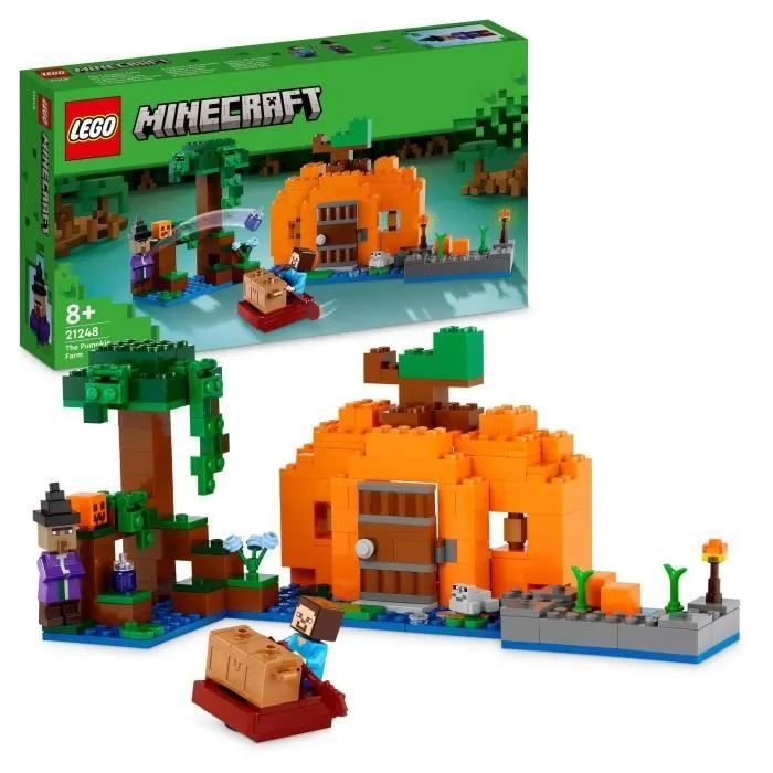 LEGO® Minecraft 21248 La Ferme Citrouille, Jouet de Maison avec Figurines Steve et Sorcière-0