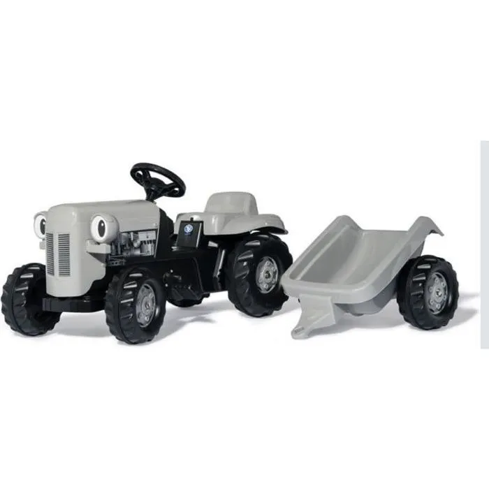 Tracteur à pédales RollyKid Little Grey Fergie avec remorque grise - ROLLY TOYS - Pour enfants à partir de 2 ans-0