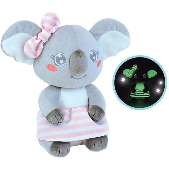 Peluche lumineuse LIMINOU CALLY MIMI KOALA - JEMINI - ± 22 cm - Gris - Bleu, gris et rose - Mixte-0