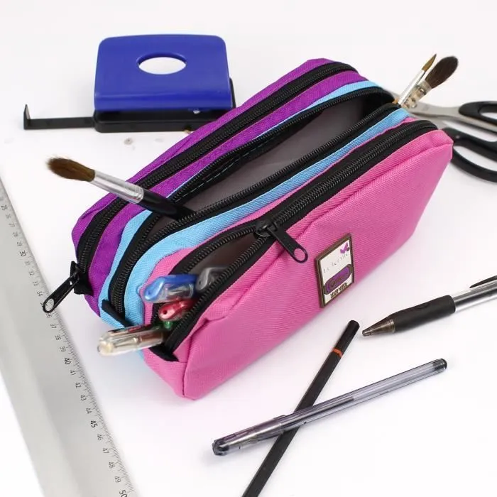 Trousse scolaire - Viquel - TRIZIP - Grande capacité - 3 compartiments - Multicolore-2