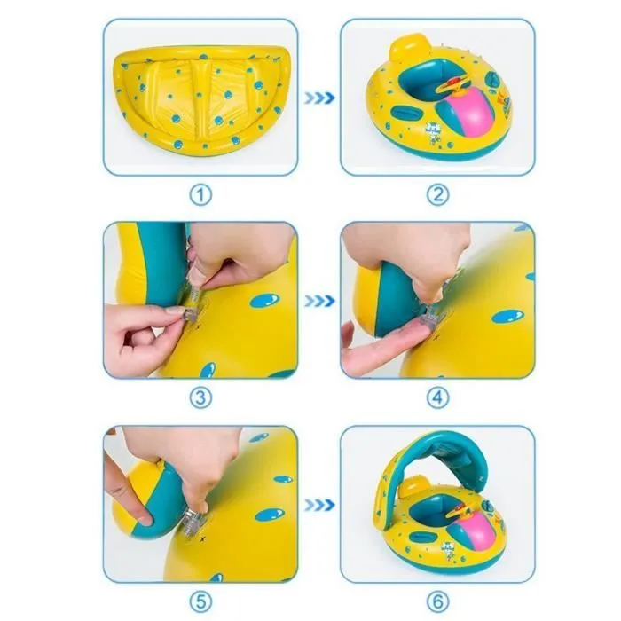 Bouée Bébé Flotteur Gonflable - Multicolore - Pour Enfant de 7 Mois à 4 Ans - Accessoire de piscine-3