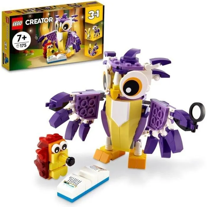 LEGO® 31125 Creator 3 en 1 Fabuleuses Créatures De La Forêt, Du Lapin à la Chouette en Passant par l'Écureuil, Figurines d'Animaux-0