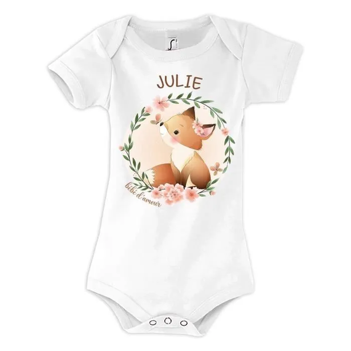 Body Julie Bébé d'amour Renard | Cadeau Naissance Bébé et Enfant-0