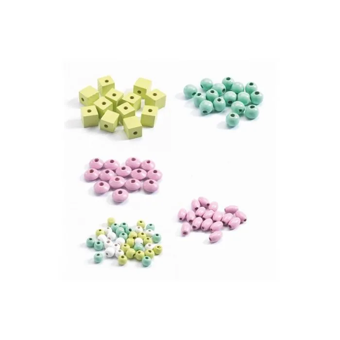 Kit de perles en bois - DJECO - 450 pcs - Multicolore - Mixte - À partir de 8 ans-1