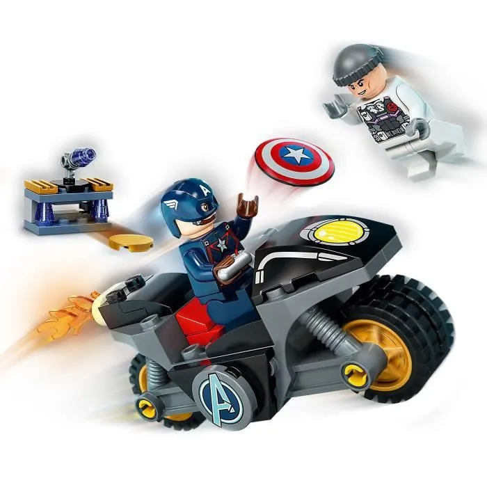 LEGO® 4+ 76189 Marvel L’affrontement entre Captain America et Hydra, Jouet de Super Héros avec Moto-1
