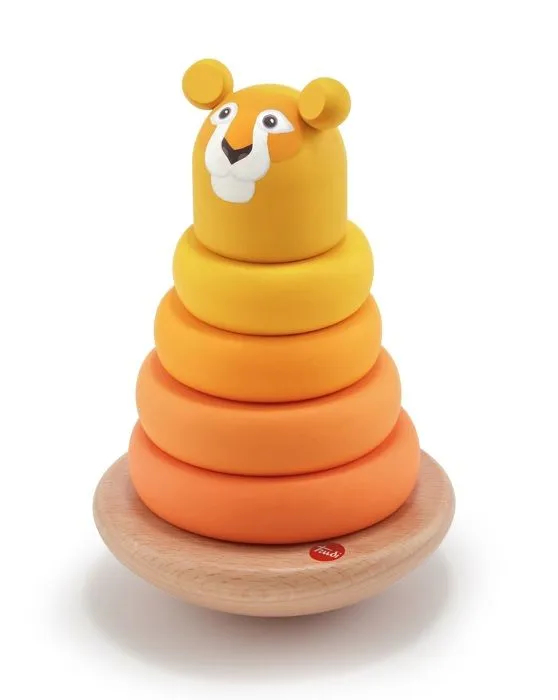Jeu de construction magnétique - Trudi - Lion coloré en peluche douce - Enfant - Orange-2