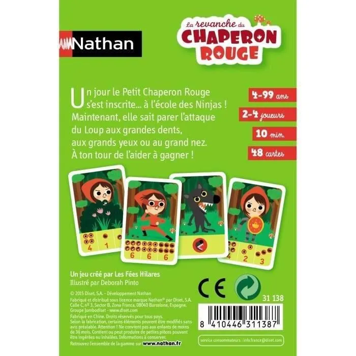 Jeu de Cartes - NATHAN - La Revanche du Chaperon Rouge - Mixte - Dès 4 ans-0