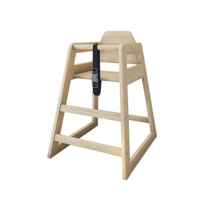 Chaise Haute pour bébé en bois teinte naturel - KING OF DREAMS - Fixe - Bébé-0