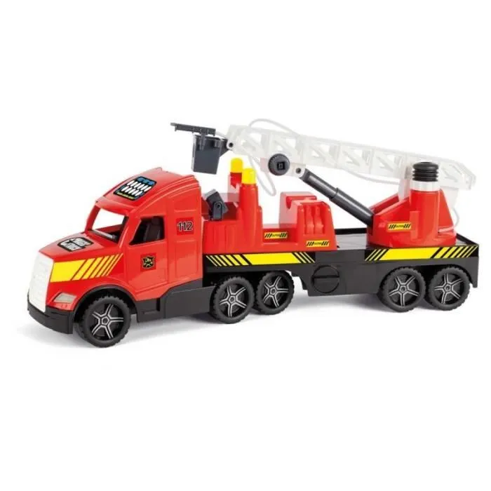 Wader Magic Truck 36220 Pompier avec échelle télescopique et Pistolet d`eau Lumière Fluorescente à partir de 3 Ans