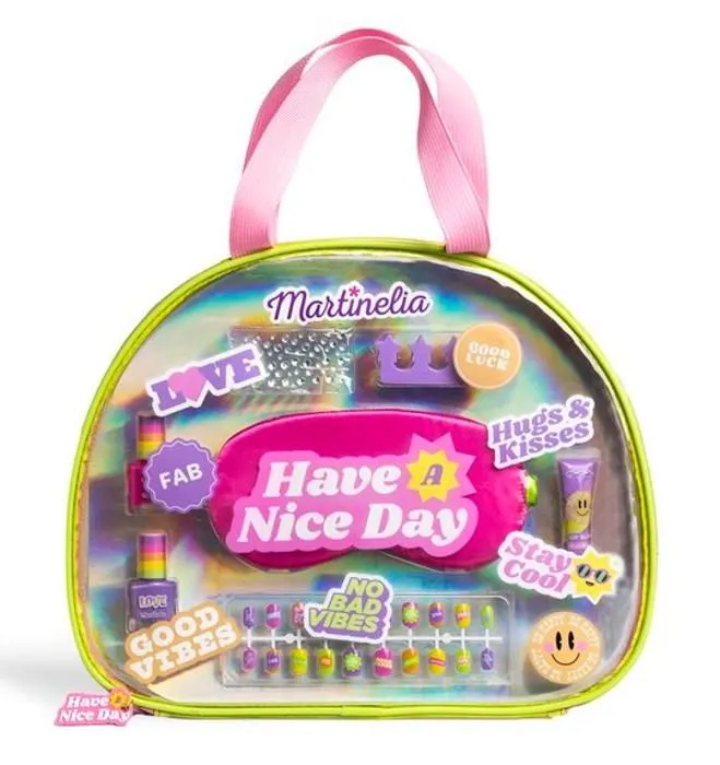**Martinelia Supergirl Kit de Maquillage pour Enfants - Sac avec Lip Gloss, Vernis et Accessoires - Lavable**-0