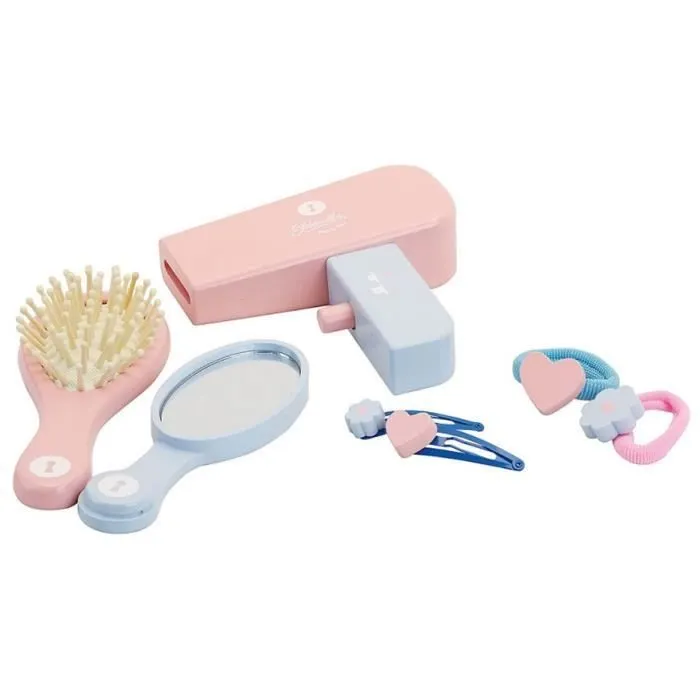 Set de coiffure pour poupée - PETITCOLLIN - Accessoires en bois - Rose - A partir de 3 ans-0