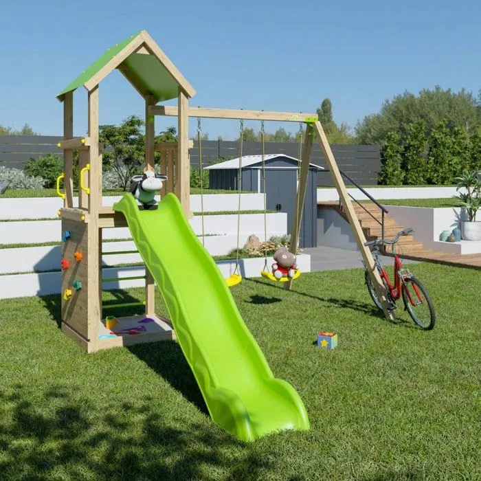 Aire de jeux en bois SMART XPERIENCE TRIGANO - 7 enfants-2