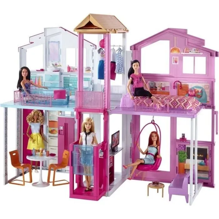 Maison de Luxe - BARBIE - 4 pièces spacieuses - Repliable - Accessoires design-0
