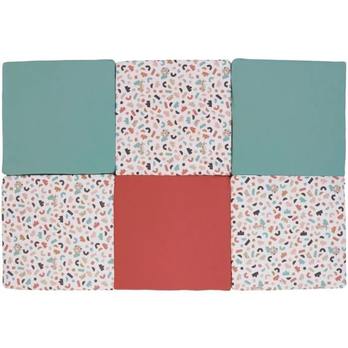 Maxi tapis d'éveil Malin - TINEO - Tapis évolutif 5-en-1 - 180 x 120 cm - Géométrique / Animaux rigolos-0