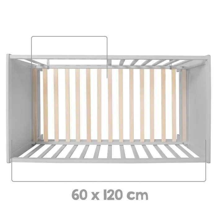 Lit Bébé 2 en 1 - ROBA - Indépendant et Cododo - 6 Niveaux de Hauteurs - Taupe-5