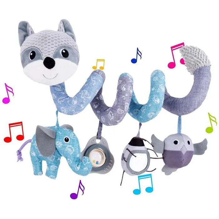 Jouets pour poussettes,Jouets Suspendus D'ornement De Berceau De Landau, Jouet en Spirale De Poussette De Lit De Bébé Gris-0