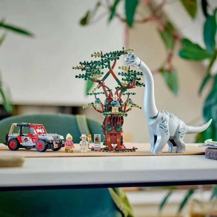 LEGO® Jurassic Park 76960 La Découverte du Brachiosaure, Jouet avec Figurine de Dinosaure et Voiture-4