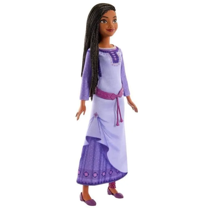 Disney Asha du Royaume de Rosas Poupée Wish articulée aux cheveux naturels, avec vêtements amovibles, chaussures et accessoires HPX2-1
