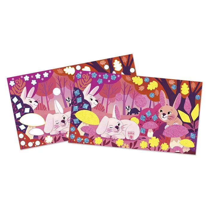 Jeu créatif Janod Stickers mousse et sables fluo-1