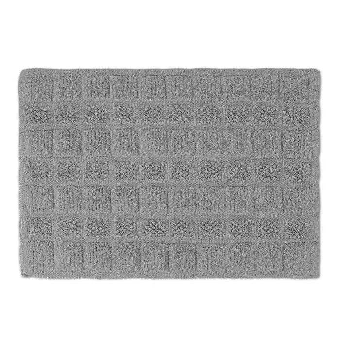 Relaxdays Descente de bain coton, 60 x 40 cm, antidérapant, lavable, tapis de baignoire, sortie de douche, gris-0