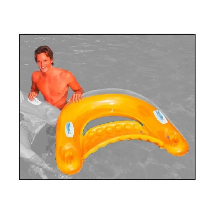 Siège de piscine avec support-gobelet INTEX - Couleur jaune - Forme asymétrique - Utilisation extérieure-0