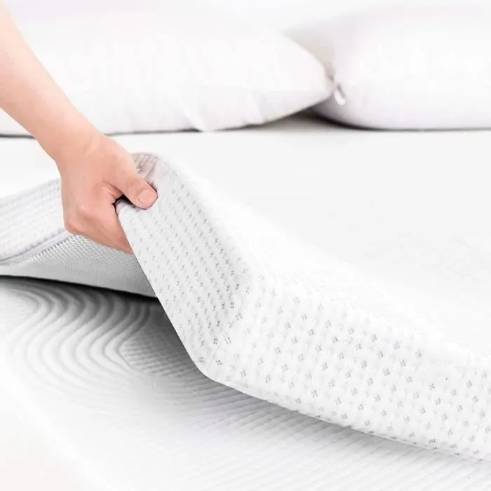 Sûrmatelas en mousse à mémoire de forme 140x190cm - Epaisseur 8cm -Soulage Les tensions Musculaires et améliore la Pression Sanguine-0