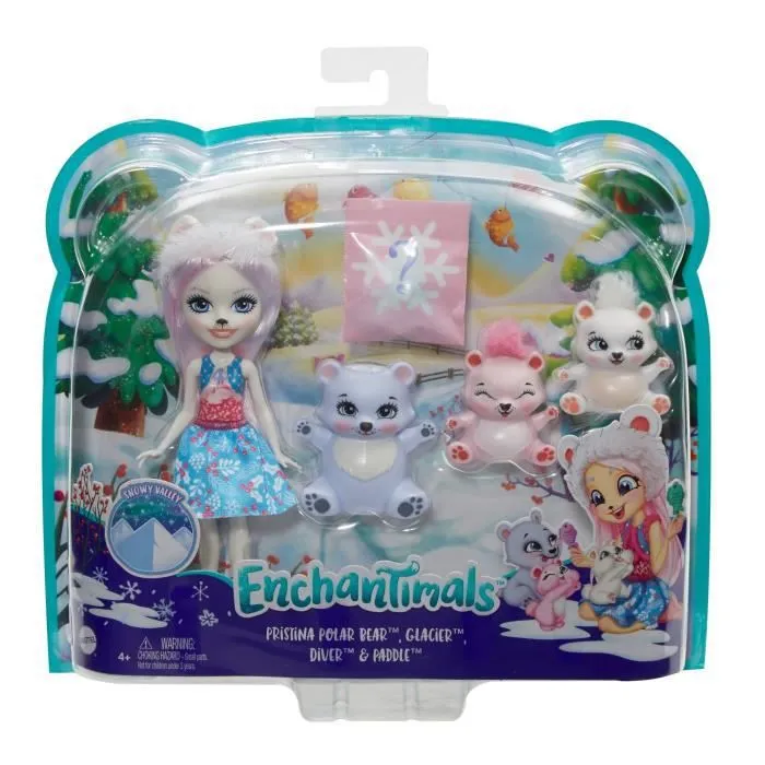 ENCHANTIMALS Vallée Enneigée Poupée Pristina Ours Polaire 15 cm et Glacier-4
