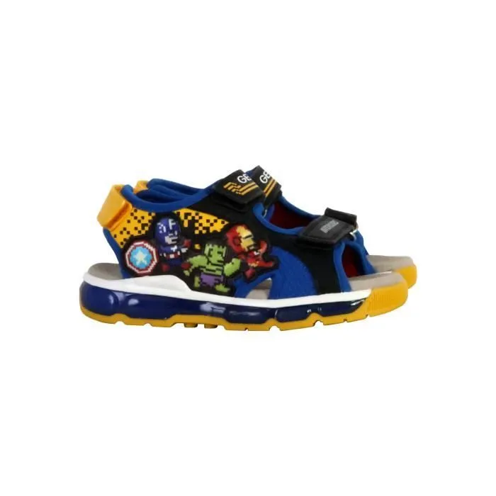 Sandales Cuir  Geox Android - Noir/Royal-2