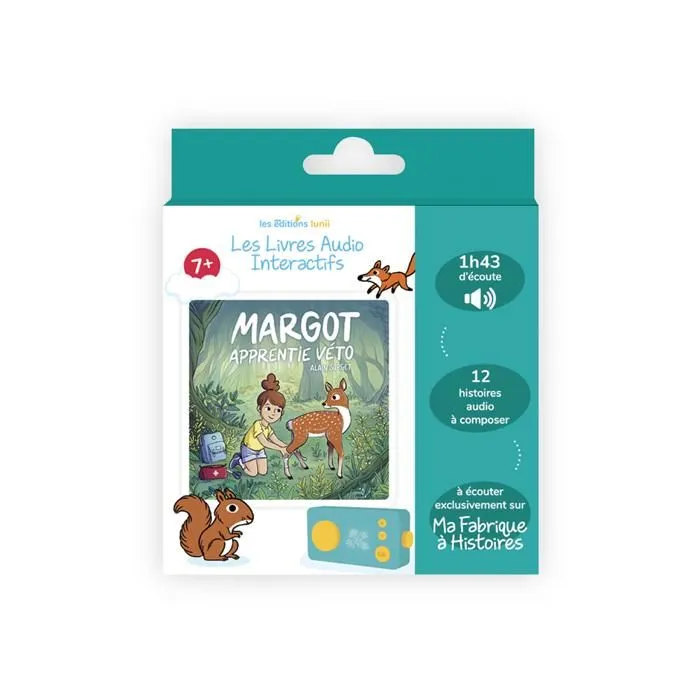 Livre audio interactif - Lunii - Coffret Margot, apprentie véto - 12 histoires - 1h45 d'écoute - Dès 7 ans-0