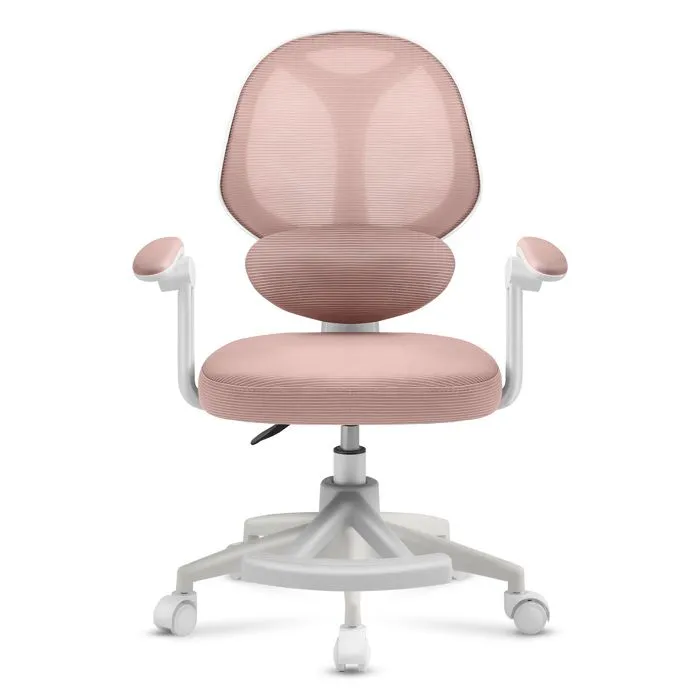 Chaise de bureau enfant - MARK ADLER - Junior 4.5 - Ergonomique - Accoudoirs rabattables - Rose-2