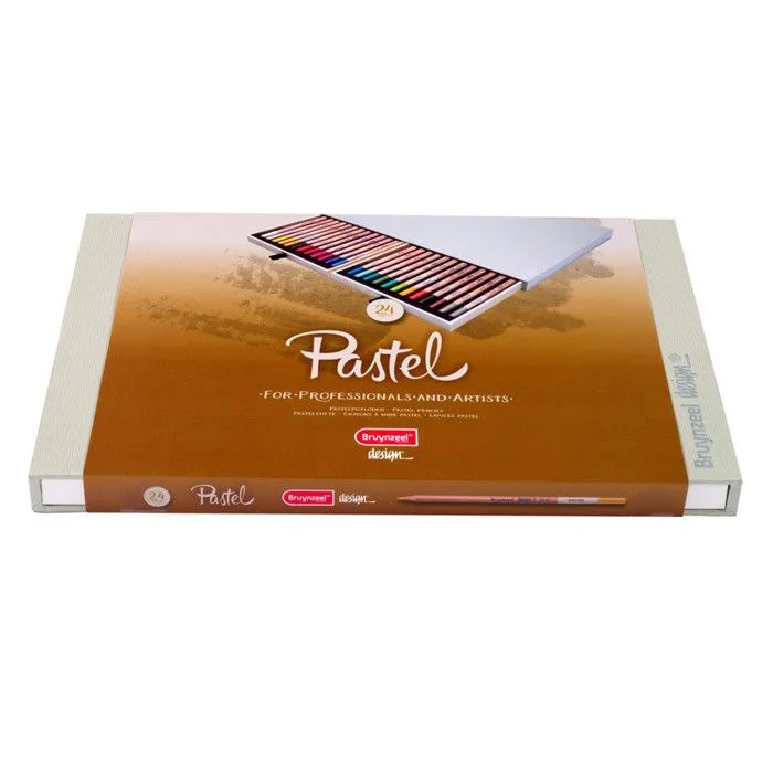 Crayon Pastel - Bruynzeel - Boîte de 24 - Couleurs Assorties - Haute Qualité - Finesse de Pointe-1