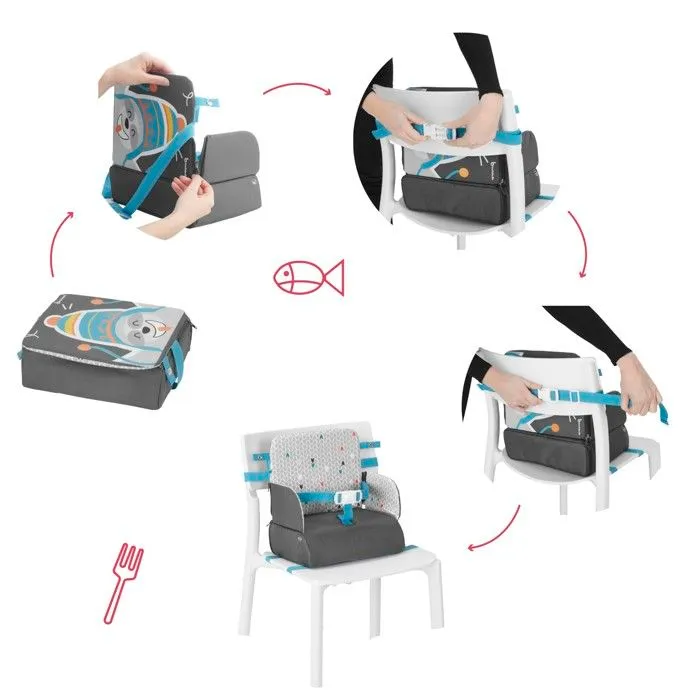 Réhausseur de Chaise Enfant Nomade - BADABULLE - Yummy Travel - Universel - Ultra Compact - Grand Rangement-3