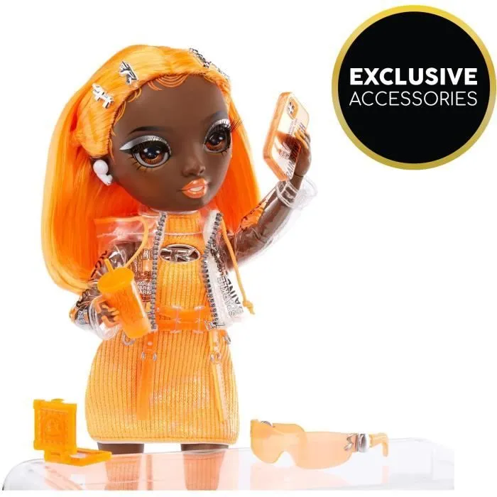 Rainbow High S23 Fashion Doll - Poupée 27 cm Michelle St Charles (Orange Fluo) - 1 tenue, 1 paire de chaussures et des accessoires-3