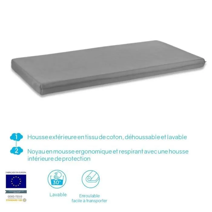 Matelas pour lit parapluie 60x120x5 cm - Lit de Voyage, Facile à transporter et respirant-2