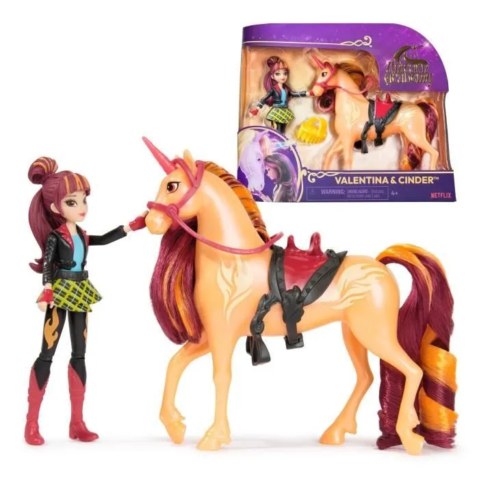 SPIN MASTER COFFRET LICORNE ET POUPEE CINDER ET VALENTINA Unicorn Academy-0