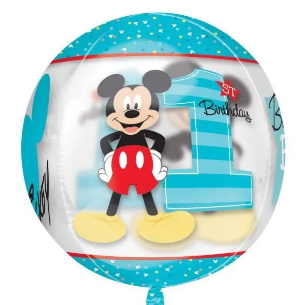 Ballon alu Orbz Mickey 1er Anniversaire 38 cm X 40 cm-0