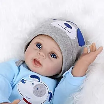 Bébé Reborn Poupée Silicone Souple en Vinyle 22 Pouces 55cm Réaliste Nouveau née Bébé Reborn garçon Jouets-2