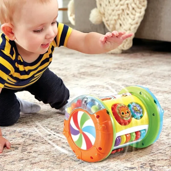 Rouleau d'activités interactif VTECH MAGI ROULEAU TAM-TAM 3 EN 1 pour bébé de 9 à 36 mois - Blanc/Multicolore-3