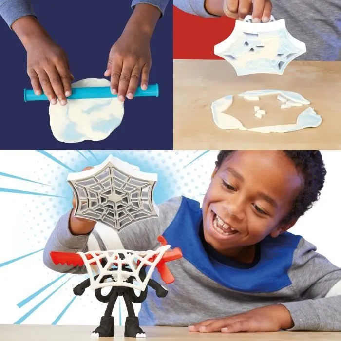 Play-Doh Spider-Man, coffret Attaque tranchante avec 2 figurines flexibles, 7 accessoires et pâte à modeler, dès 4 ans, Marvel-2