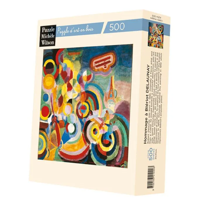 Puzzle en bois découpé à la main - Delaunay : Hommage à Blériot - 500 pièces - PUZZLE MICHELE WILSON-0