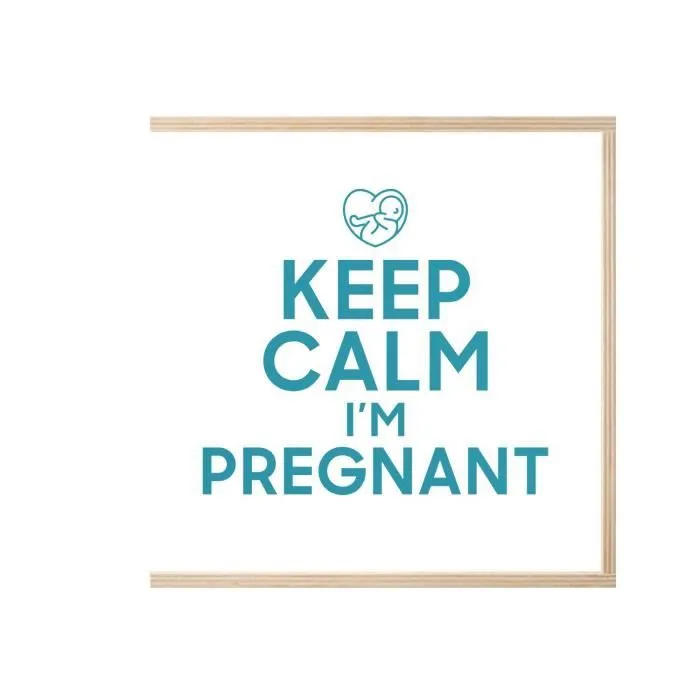 Boite Coffret en Bois - Keep Calm I'm Pregnant Enceinte Mère Future Maman  (11 x 11 x 3,5 cm)-2