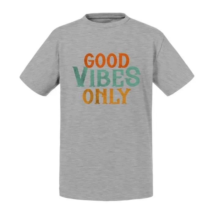 T-shirt Enfant Gris Good Vibes Only Music Funk 70's Vintage Retro Style-0