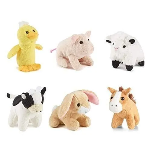 Peluches Miniatures Living Nature - Lot de 6 Animaux-0