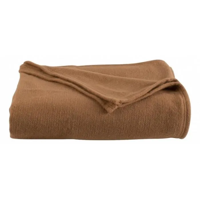 Couverture 100% Pure Laine Vierge "Champery" Toison d'Or - Couleur: Champery Chamois - Taille de couverture: 220 x 240 cm-1